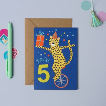 Carte d'anniversaire pour enfant bleu 5 ans Carte d'anniversaire pour enfant 1