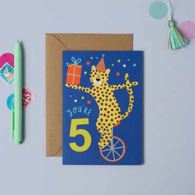 Age 5 Blue Kid's Birthday Card  Children’s Birthday Card