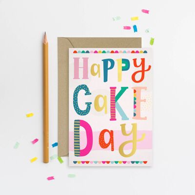 Happy Cake Day Geburtstagskarte Typografie-Geburtstagskarte