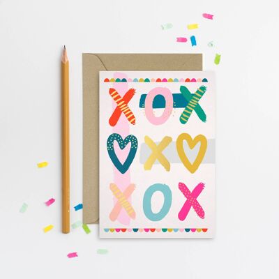 Carte XOXO Carte d'amour Carte d'anniversaire Saint Valentin