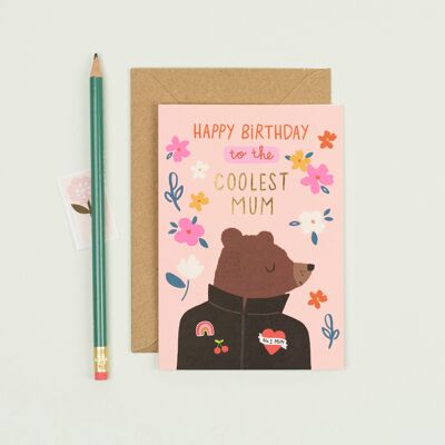 Coolest Mum Birthday Card  Female Birthday Card