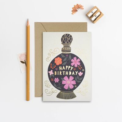 Perfume Tarjeta de feliz cumpleaños Tarjeta de cumpleaños femenina