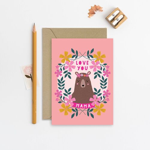 Mama Bear Mother's Day Card  Mum Card  Mom Card