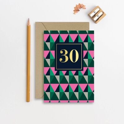 Alter 30 weibliche Geburtstagskarte Retro-Muster-Geburtstagskarte