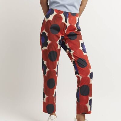 Pantalon 7/8 droit stretch motif Floral Twiggy