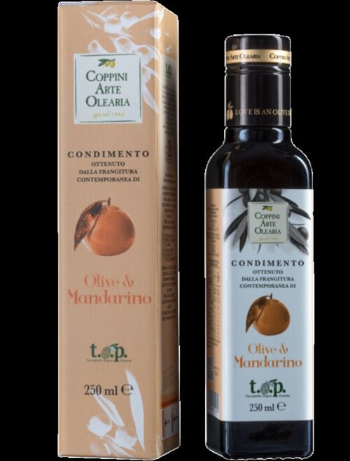 Condimento Olive & Mandarino - Olio al mandarino marzuddu - cartone da 6 bottiglie da 250 ml
