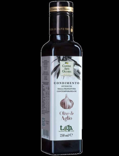 Condimento Olive & Aglio - Olio all'aglio - cartone da 6 bottiglie da 250 ml