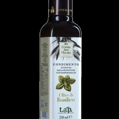 Condimento Olive & Basilico - Olio al basilico - cartone de 6 botellas de 250 ml