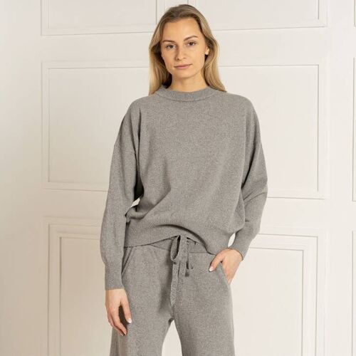 Women's 100% Merino Crewneck Sweater Oslo Light Gray