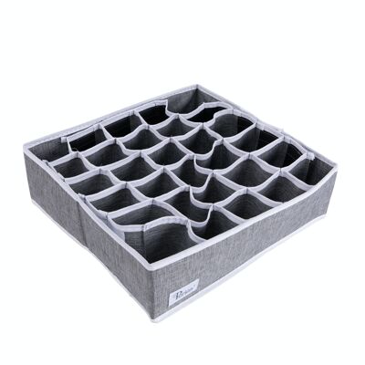 Organisateur de tiroir Periea - Fosy Premium gris argenté avec bords blancs