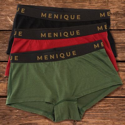 Boxershorts aus Merinowolle für Damen, 3er-Pack