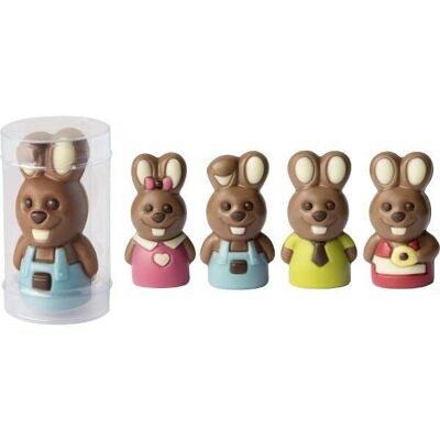TUBO MOULAGE EN CHOCOLAT MINI LAPIN DE PÂQUES 10g - 24 mini figurines