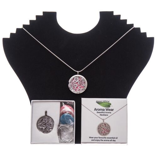 Aroma necklace in gift box, swirl, style 3