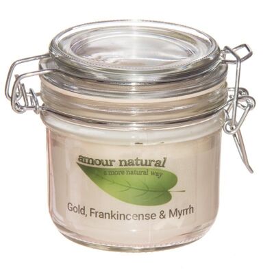 Candle, gold, frankincense and myrrh, 200ml