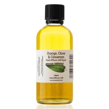 Recharge diffuseur à roseaux, 100ml, Orange clou de girofle et cannelle