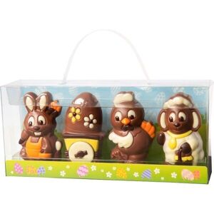 VALISETTE 4 MOULAGES FIGURINES DE PÂQUES EN CHOCOLAT 120g - 6 valisettes