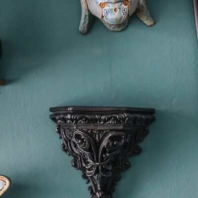 Ménsula victoriana vintage NEGRA para decoración de pared Vela