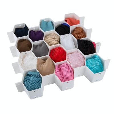 Periea Drawer Organiser 18 compartments - Honeycomb - Polly (White)