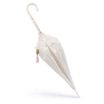 VOGUE - Langer klassischer Regenschirm für die Braut Elfenbein