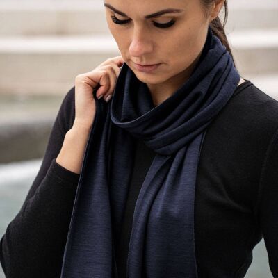 Sciarpa Donna Lana Merino Blu Scuro