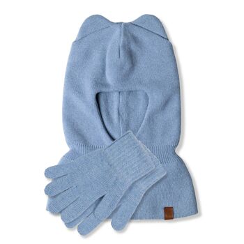 Ensemble 2 pièces cagoule et gants tricotés pour enfants 6