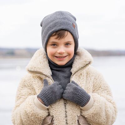 Kids Knitted Beanie, Dickie & Gloves 3-Piece Set