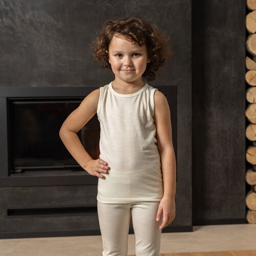 Kids Merino Wool 160gsm Tank Top Natural