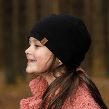 Bonnet Enfant Laine Mérinos Noir 3