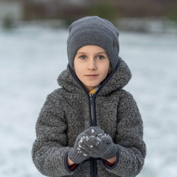 Veste à Capuche Polaire Enfants Gris Foncé 3