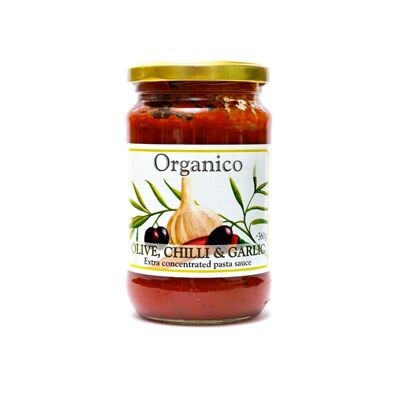 Salsa di olive, peperoncino e aglio