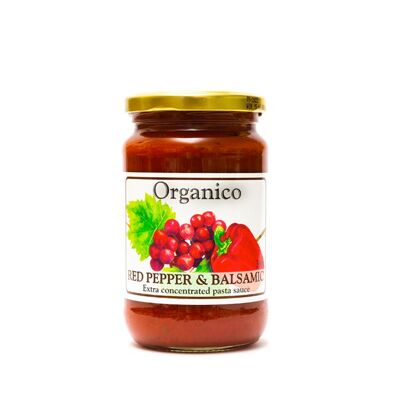 Pimiento rojo orgánico y salsa balsámica