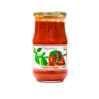 Salsa de tomate y albahaca orgánica