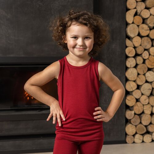 Kids Sleeveless 160gsm Royal cherry