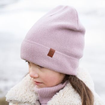 Bonnet tricoté pour enfant en laine mérinos et cachemire 3