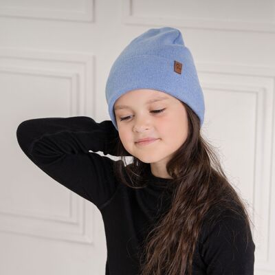 Gorro de niño de punto de lana merina y cachemir