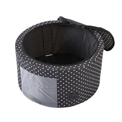 Periea Abby Round Home Storage Box - Nero con pois bianchi - Medium