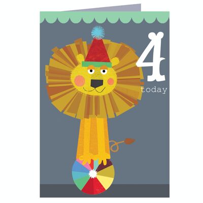 CZ04 Lion 4th Birthday Card