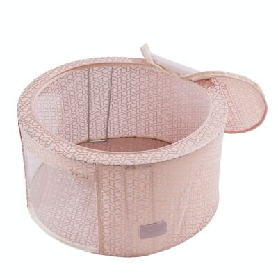 Boîte de rangement ronde pour la maison Abby de Periea - Blush géométrique - Moyen