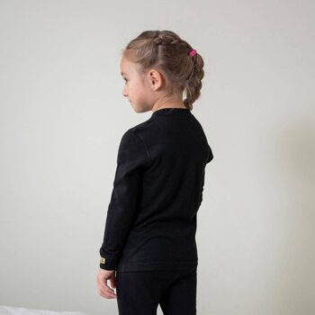 Pull à manches longues en laine mérinos 160 g/m² pour enfant Noir 2