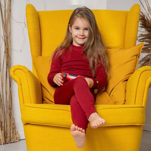 Kids' Merino Wool 160 gsm Set of Long Sleeve & Bottom Royal Cherry