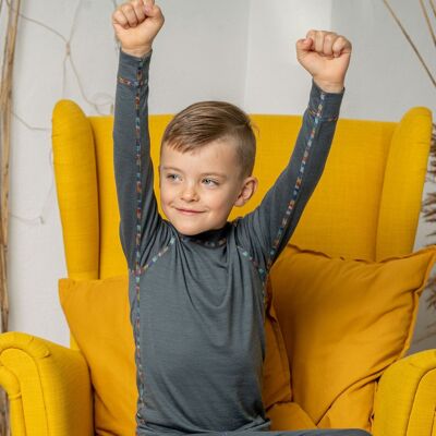 Camiseta de manga larga de lana merina de 160 g/m² para niños Perfect Grey