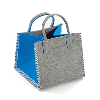 PANIER AVEC ANSE GRIS-TURQUOISE 20100096