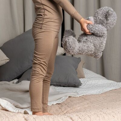 Pantalones de lana merino para niños de 160 g/m², color beige