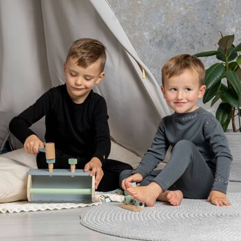 Ensemble manches longues et bas en laine mérinos 250 g/m² pour enfant Perfect Grey 2
