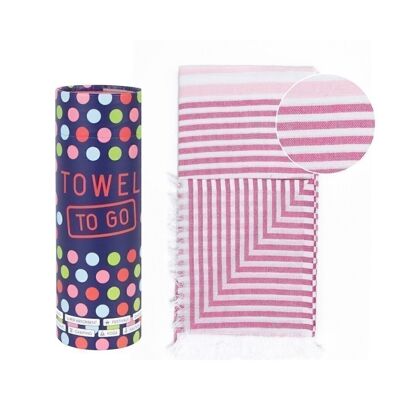 BALI Beach & Pool Towel | Turkish Hammam Towel | Fuchsia -Pink, with Recycled Gift Box