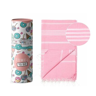 IPANEMA Serviette de plage et de piscine pour enfants | Serviette de hammam turque | Rose, avec boîte-cadeau recyclée