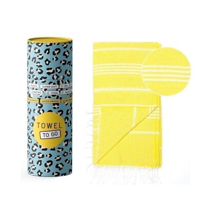 Christmas Gift - IPANEMA Beach & Pool Towel | Turkish Hammam Towel | Yellow, with Recycled Gift Box