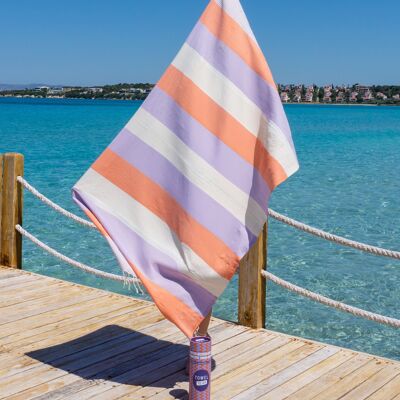 Telo mare e piscina PALERMO | Asciugamano da hammam turco | Arancione - Viola, con confezione regalo riciclata