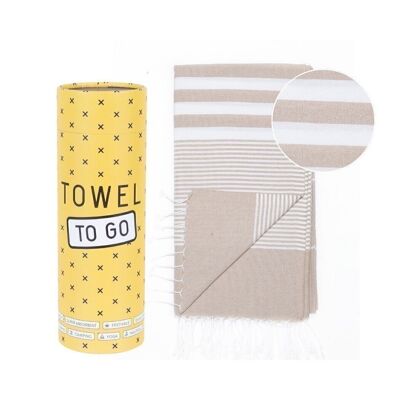 MALIBU Beach & Pool Towel | Turkish Hammam Towel | Beige, with Recycled Gift Box