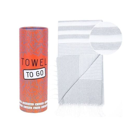 MALIBU Beach & Pool Towel | Turkish Hammam Towel | Grey, with Recycled Gift Box